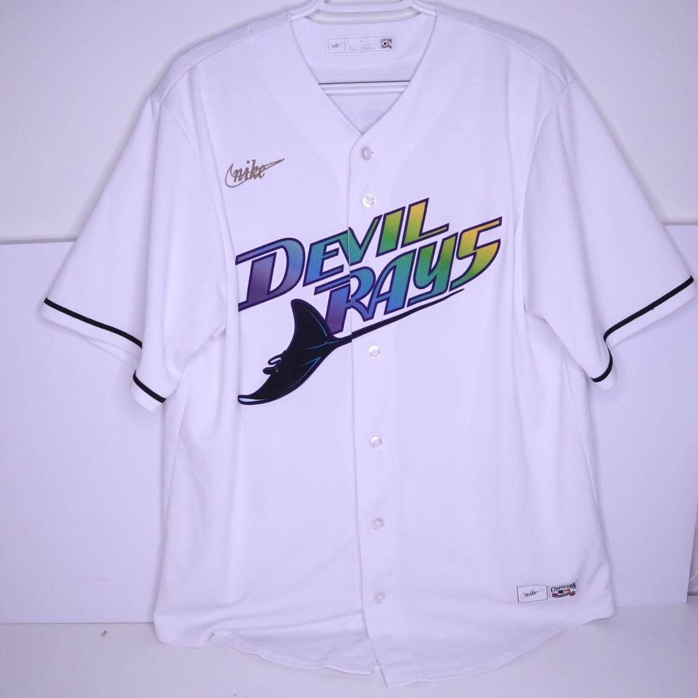 Tyler Glasnow Tampa Devil Rays Nike Cooperstown Collection Baseball Jersey Sz L